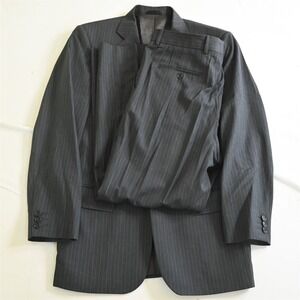Crawford 38L 32x30 Gray Stripe Super 150s Wool Mens‎ Jacket Pants Suit